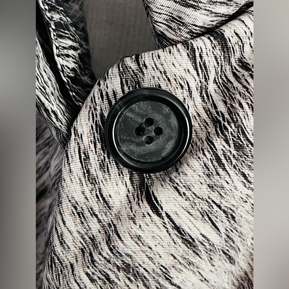 Oscar De La Renta Puffer Coat Silk Gray Fur Print 2011 Collection Women Sz 6 - Picture 6 of 15